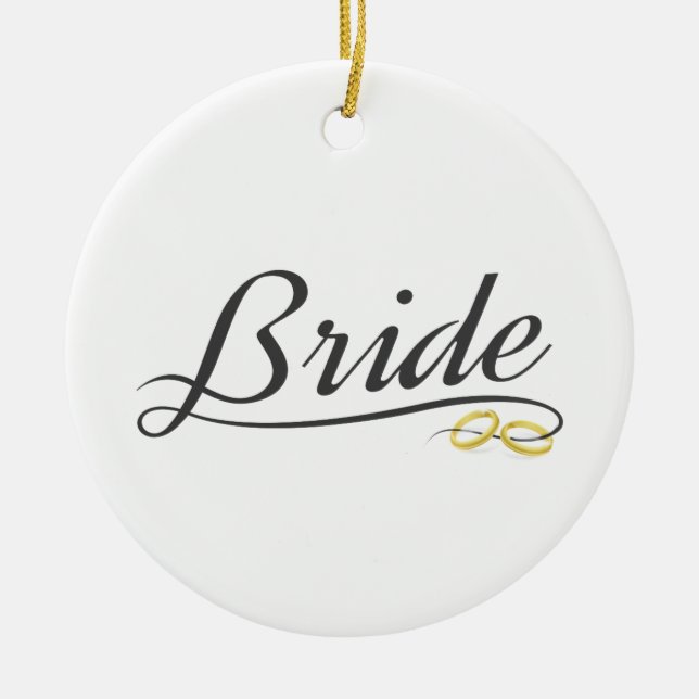 Elegant Bride Wedding Calligraphy Keramik Ornament (Vorne)