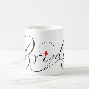 Elegant Bride Wrap Calligraphy Script Red Heart Kaffeetasse
