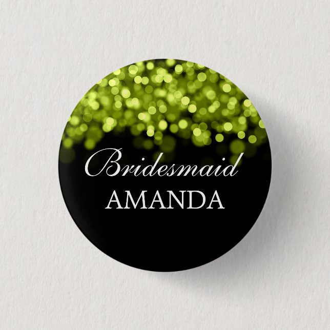 Elegant Bridesmaid favorisiert grüne Lichter Button (Vorderseite)