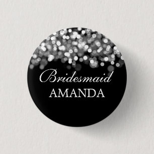 Elegant Bridesmaid Gefallen Silberleuchten Button