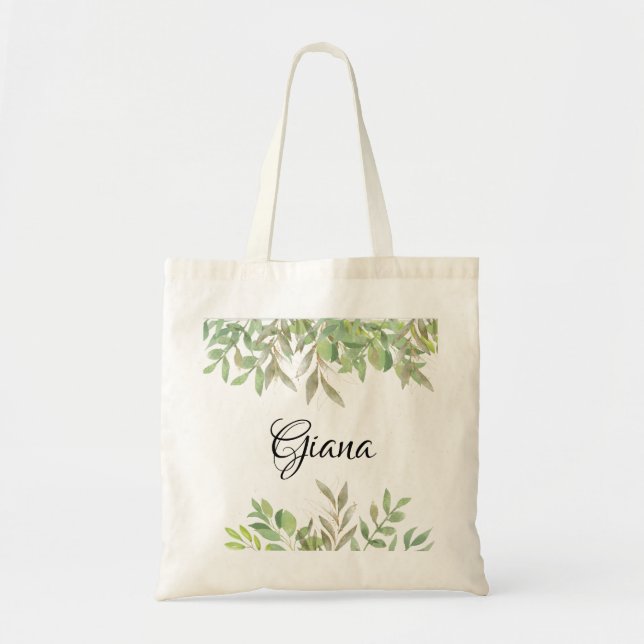 Elegant Bridesmaid-Geschenk Foliage Tragetasche (Vorne)