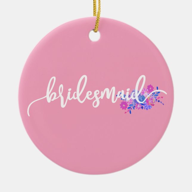 Elegant Bridesmaid Hochzeitskalligrafie Ornament (Vorne)