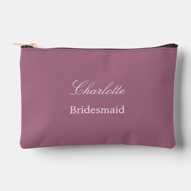 Elegant Bridesmaid Mauve Accessory Pouch Zubehörtasche (Vorderseite)