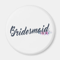 Elegant Bridesmaid Wedding Calligraphy Magnet