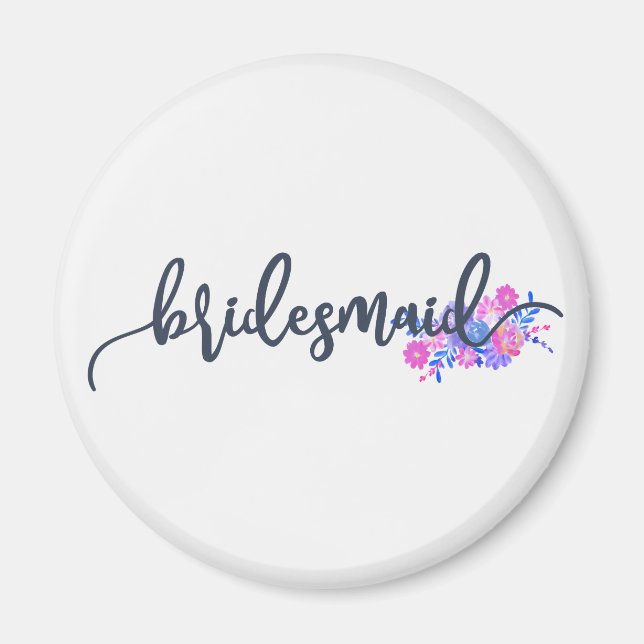Elegant Bridesmaid Wedding Calligraphy Magnet (Vorne)