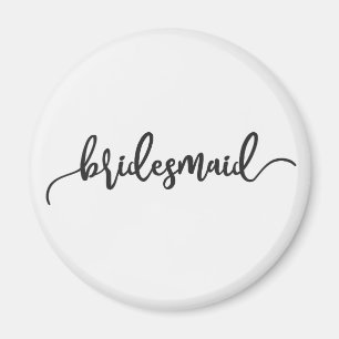 Elegant Bridesmaid Wedding Calligraphy Magnet