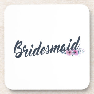 Elegant Bridesmaid Wedding Calligraphy UNTERSETZ Getränkeuntersetzer