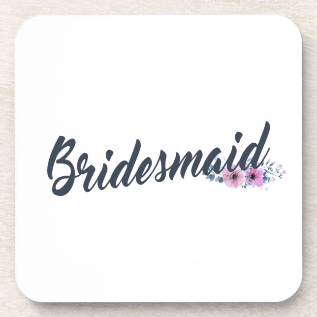 Elegant Bridesmaid Wedding Calligraphy | UNTERSETZ Getränkeuntersetzer (Vorderseite)