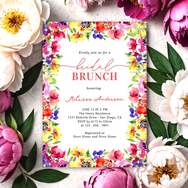 Elegant Bright Blume Bridal Brunch Einladung (Von Creator hochgeladen)