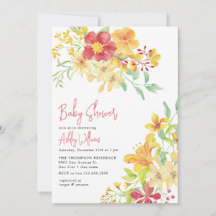 Elegant Bright Floral   Chic Baby Shower Einladung