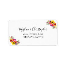 Elegant Bright Floral Wedding RSVP Rücksendeadress