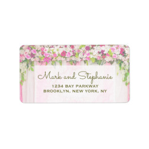 Elegant Bright Pink Floral Wedding-Adresse Adressaufkleber