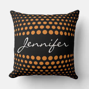 Elegant Bronze Polka Dots Muster Kissen
