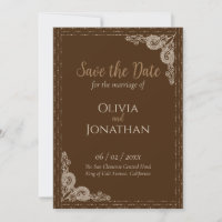 Elegant Bronze verziert Wedding Save the Date