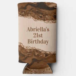 Elegant Brown Agate Melanin Thema Cooler Selters Dosenkühler