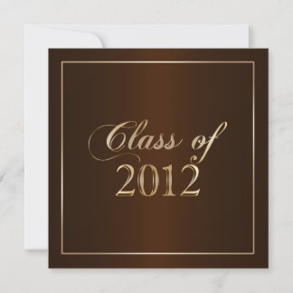 Elegant Brown and Gold Class of 2012 Einladung