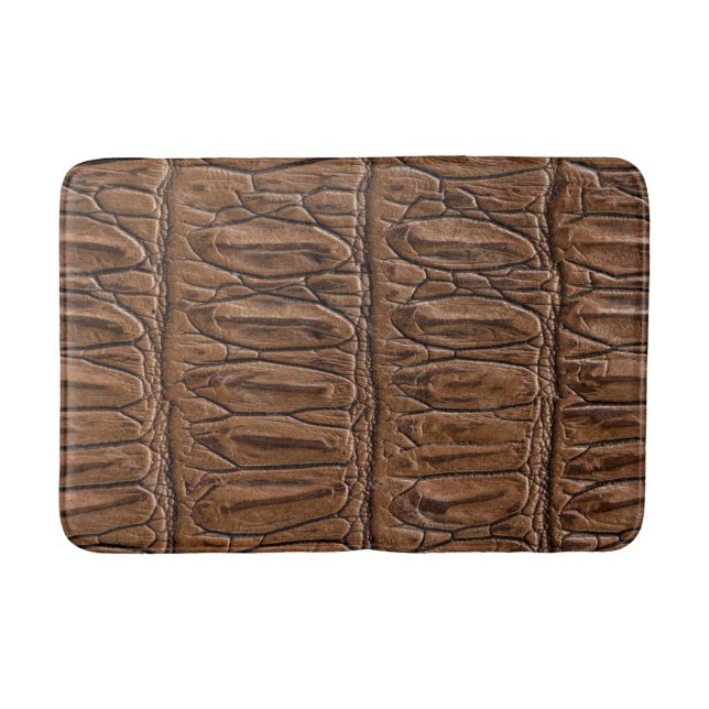 Elegant Brown Crocodile Badematte (Vorderseite)