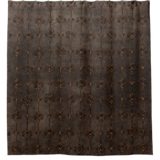 Elegant Brown Damasks Duschvorhang