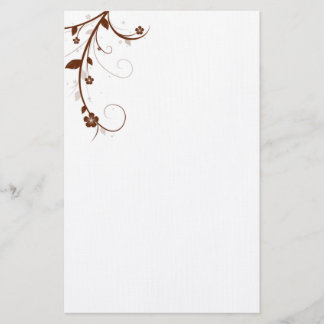 ELEGANT BROWN FLORAL Stationierung Briefpapier