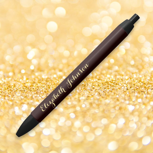 Elegant Brown Gold Stilvolle Name Office Business Kugelschreiber (Elegant Brown Gold Stylish Name Office Business Pen)