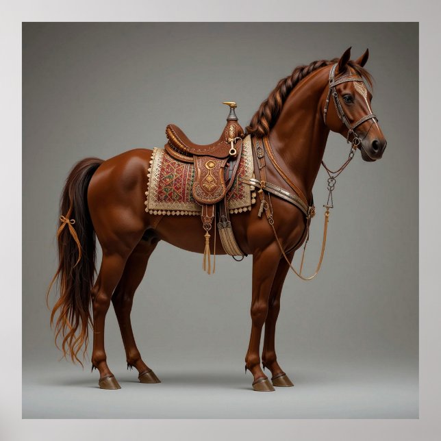 Elegant Brown Horse Poster (Vorne)