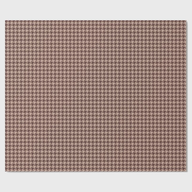Elegant Brown Houndstooth Classic Preppy Pattern Geschenkpapier (Flach)