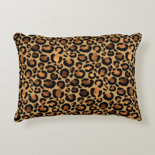 Elegant Brown Leopard Spots Wild Animal Glam Dekokissen