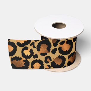 Elegant Brown Leopard Spots Wild Animal Glam Satinband
