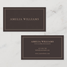 Elegant Brown Minimalist Professional Visitenkarte
