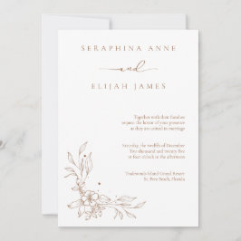 Elegant Brown Wedding Einladung