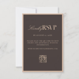 Elegant Brown Wedding RSVP Karte