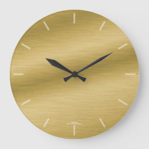 Elegant Brushed Gold Look Clock Große Wanduhr