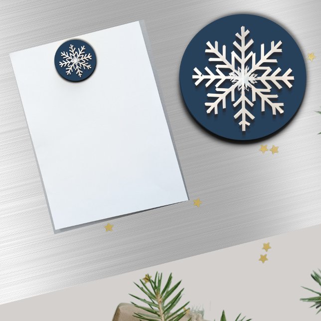 Elegant Brushed Silver Snowflake Magnet (Von Creator hochgeladen)