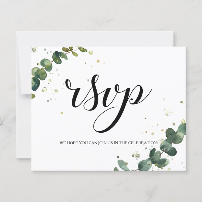 Elegant/Budget/RSVP-Karte. (Vorderseite)