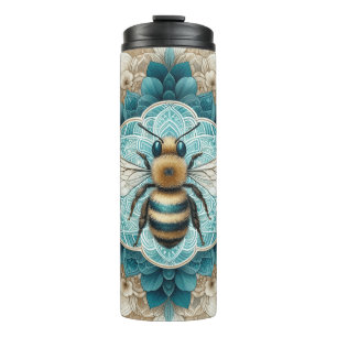 Elegant Bumble Bee Mandala Thermosbecher