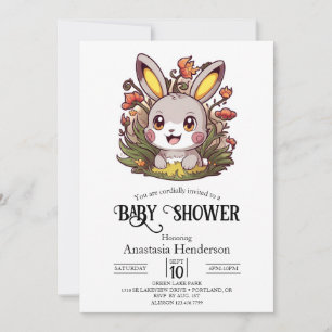 Elegant Bunny Digital Baby Shower Einladung