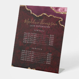 Elegant Burgundy Agate Geode Marble Services Preis Sockelschild