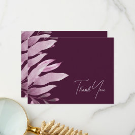 Elegant Burgundy Big Blätter Wedding Dankeschön Ca Dankeskarte