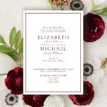 Elegant Burgundy Classic Script Wedding