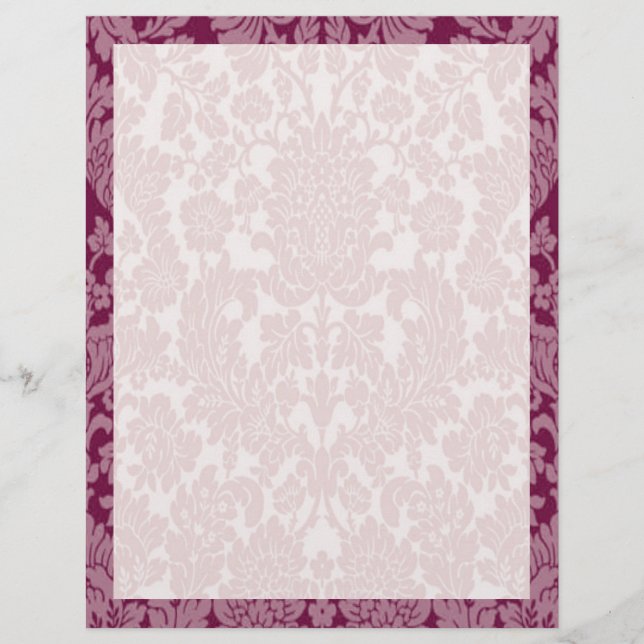 Elegant Burgundy Damask Border Classic (Vorderseite)