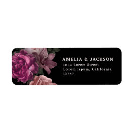 Elegant Burgundy Dark Moody Floral Black Wedding