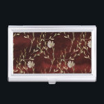 Elegant Burgundy Floral Visitenkarten Dose<br><div class="desc">Das ist eine wunderschöne,  schlichte und dennoch elegante Blume und Weinrebe,  die sehr elegant aussieht. Die bordeauxfarbene Farbe ist schön. Fügen Sie dieses Stück mit ein paar weiteren Accessoires hinzu und Sie haben eine erstklassige Business-Accessoires-Kollektion. Ein Imitat rustikaler bordeauxfarbener Hintergrund verleiht diesem hübschen Design einen besonderen Charme.</div>