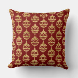 Elegant Burgundy & Gold Christmas Pillow – Luxury  Kissen
