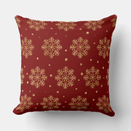 Elegant Burgundy & Gold Christmas Pillow – Luxury  Kissen