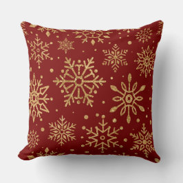 Elegant Burgundy & Gold Christmas Pillow – Luxury  Kissen