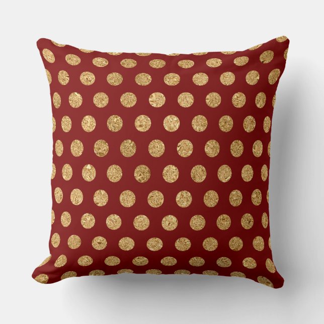 Elegant Burgundy & Gold Christmas Pillow – Luxury  Kissen (Vorderseite)