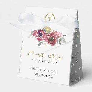 ELEGANT BURGUNDY GOLD FLORAL ERSTE HOLZGEMEINSCHAF GESCHENKSCHACHTEL