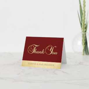Elegant Burgundy Gold Foil Wedding Vielen Dank Dankeskarte