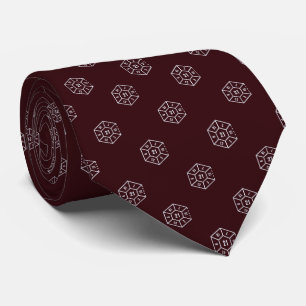 Elegant Burgundy Gray Number Dice Krawatte