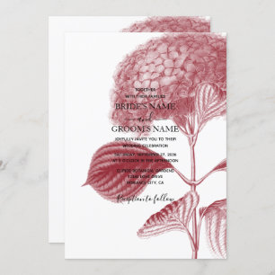 Elegant Burgundy Hydrangea Hochzeitseinladungen Einladung